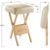 Saloniture Wood Folding Massage Stool with Carrying Case, Cream view 3