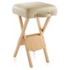 Saloniture Wood Folding Massage Stool with Carrying Case, Cream view 4