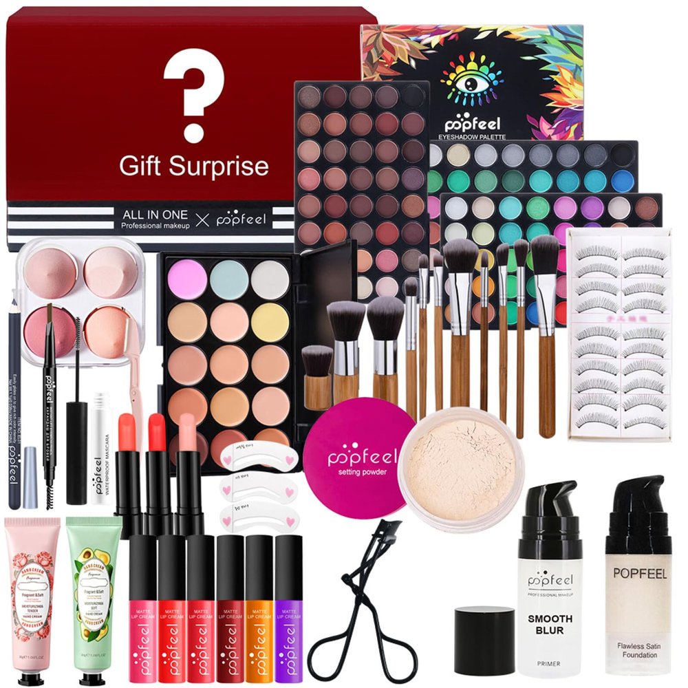 Joyeee All-in-One Makeup Gift Set Carry All Makeup Kit for Women Full Kit With Makeup Bag Lipgloss Lipstick Concealer Blush Foundation Face Powder Eyeshadow Palette Cosmetic Palette #5