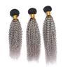 Cloud Hair Dark Roots 1B Grey Deep Wave Hair Weaves 3Pcs Lot Unprocessed Virgin Hair 3Bundles Brazilian Deep Curly Human Hair Weft Extensions(16" 18" 20" 3 Pcs) view 1