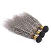Cloud Hair Dark Roots 1B Grey Deep Wave Hair Weaves 3Pcs Lot Unprocessed Virgin Hair 3Bundles Brazilian Deep Curly Human Hair Weft Extensions(16" 18" 20" 3 Pcs) view 3