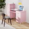 BarberPub Manicure Table, Nail Makeup Desk with Drawers, Storage Beauty Salon Workstation 2611 (Pink) view 2