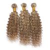 Cloud Hair 8A Kinky Curly Piano Hair 3Bundles 8 613 Medium Brown Mix With Bleach Blonde Human Hair Weaves Highlight Kinky Curly Ombre Mix Colored Hair Extensions 300g(161820) view 2