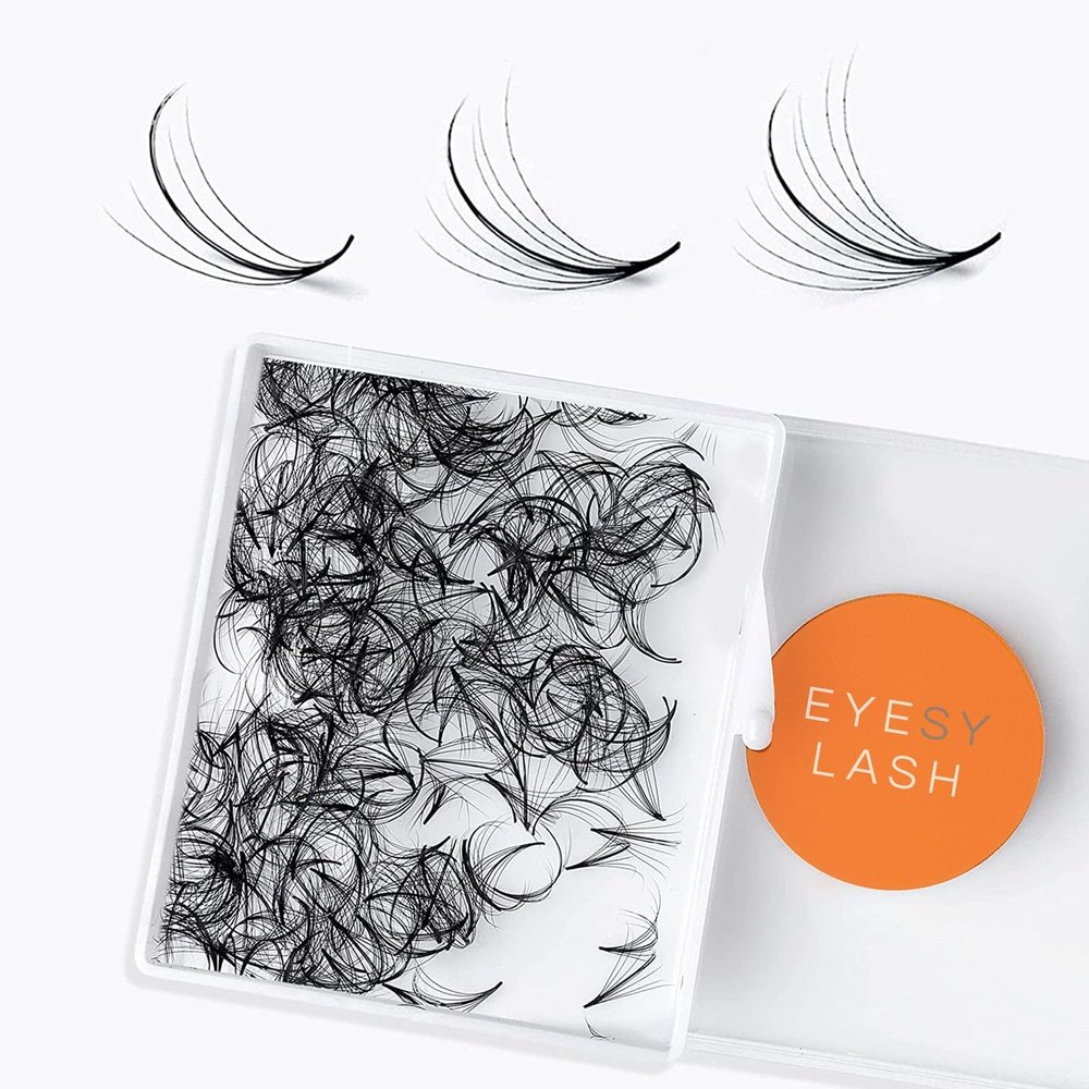 Eyesy Lash 500 Wispy Promade Fans - 5D 0.07 Size 14mm Curl C - Natural Wispy Lashes Loose Premade Lash Fans for Eyelash Extensions Handmade Pre Made Eyelashes for Spiky, Volume, Natural Look