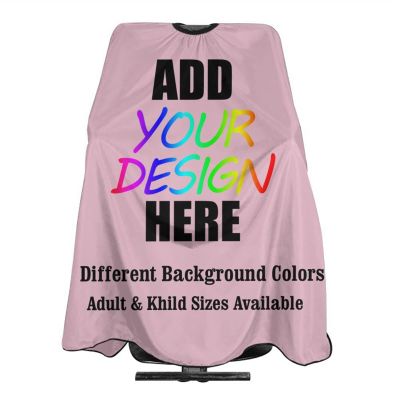 AMOU Customized Barber Cape, Personalized with Image Logo Salon Haircut Capes,Pink
