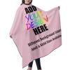 AMOU Customized Barber Cape, Personalized with Image Logo Salon Haircut Capes,Pink view 2