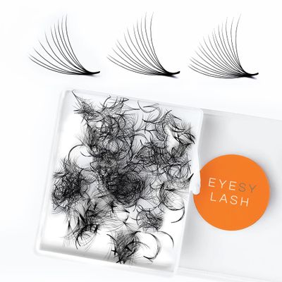 Eyesy Lash 500 Promade Fans - Volume Premade Lash Fans for Eyelash Extensions Pointy Base Handmade Loose Pre Made Eyelashes Middle Stem Soft and Lightweight (8D 0.05 D 14mm)
