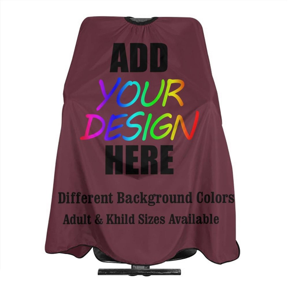 Custom Haircut Cape Professional Salon Apron Customized Text Photo Logo,Maroon