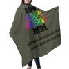 AMOU Customized Barber Cape, Custom with Image Text Salon Haircut Capes,MilitaryGreen view 2
