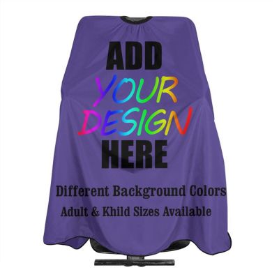 AMOU Customized Barber Cape, Personalized with Image Logo Salon Haircut Capes,Lilac