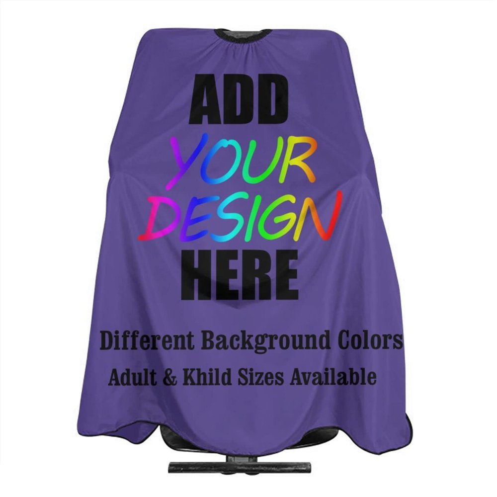 AMOU Customized Barber Cape, Personalized with Image Logo Salon Haircut Capes,Lilac