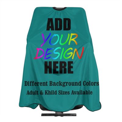 AMOU Customized Barber Cape, Custom with Image Text Salon Haircut Capes,Tropical Blue