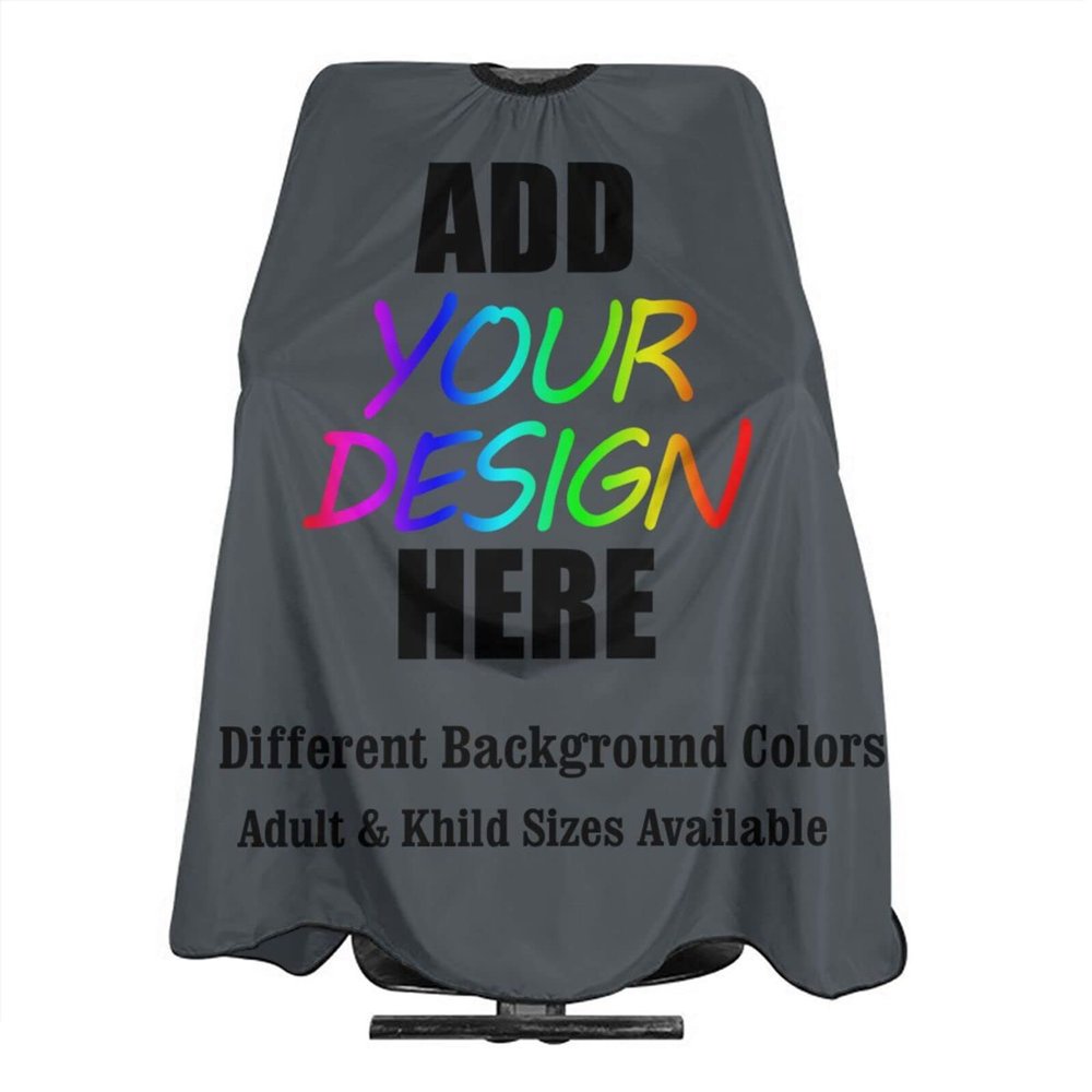 AMOU Customized Barber Cape, Custom with Image Text Salon Haircut Capes,Dark Heather