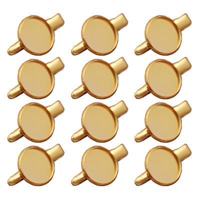 12pcs 3.5cm Metal Alligator Hair Clips with Cabochon Setting Tray Hair Clips with Blank Round Tray Base Alligator Hair Clips Blank Hairgrip Base Trays for DIY Hair Accessories Making, Golden