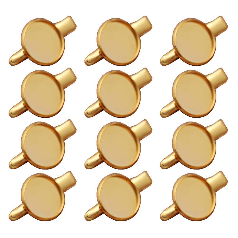 12pcs 3.5cm Metal Alligator Hair Clips with Cabochon Setting Tray Hair Clips with Blank Round Tray Base Alligator Hair Clips Blank Hairgrip Base Trays for DIY Hair Accessories Making, Golden