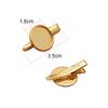 12pcs 3.5cm Metal Alligator Hair Clips with Cabochon Setting Tray Hair Clips with Blank Round Tray Base Alligator Hair Clips Blank Hairgrip Base Trays for DIY Hair Accessories Making, Golden view 2