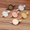 12pcs 3.5cm Metal Alligator Hair Clips with Cabochon Setting Tray Hair Clips with Blank Round Tray Base Alligator Hair Clips Blank Hairgrip Base Trays for DIY Hair Accessories Making, Golden view 3