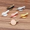 12pcs 3.5cm Metal Alligator Hair Clips with Cabochon Setting Tray Hair Clips with Blank Round Tray Base Alligator Hair Clips Blank Hairgrip Base Trays for DIY Hair Accessories Making, Golden view 4