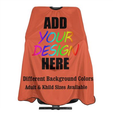 AMOU Customized Barber Cape, Personalized with Image Logo Salon Haircut Capes,Orange