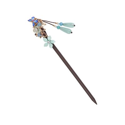 Beaupretty Vintage Flower Hair Stick Dangle Tassels Wooden Hairpin for Elegant Hairstyles Retro Style Hair Chopstick for Girls and Women for Festivals and Daily Wear