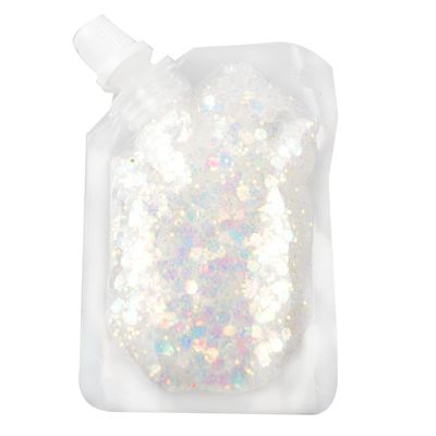 GL-Turelifes Body Glitter Gel, Easy to Apply&Remove 50ml Mermaid Sequins Chunky Glitter for Body Face Hair, Festival Glitter Halloween Costume Makeup Long Lasting Sparkling (White(Chunky Glitter))
