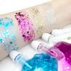 GL-Turelifes Body Glitter Gel, Easy to Apply&Remove 50ml Mermaid Sequins Chunky Glitter for Body Face Hair, Festival Glitter Halloween Costume Makeup Long Lasting Sparkling (Light Blue) view 3