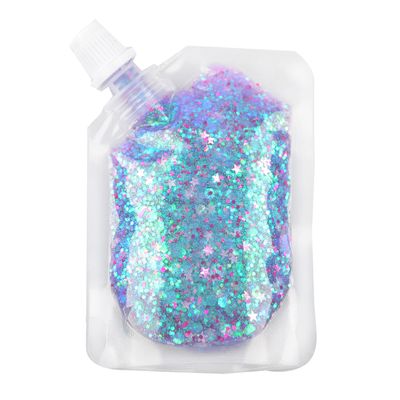 GL-Turelifes Body Glitter Gel, Easy to Apply&Remove 50ml Mermaid Sequins Chunky Glitter for Body Face Hair, Festival Glitter Halloween Costume Makeup Long Lasting Sparkling (Blue Purple)
