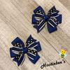 Blue Line Flag Police Officer Toddler Hair Bow Set view 2