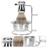 Beaupretty 1set Men's Beard Brush Set Bubble Bowl and Metal Stand Grooming Kit for Shaving Experience Includes Shaving Brush and Care Tools view 3