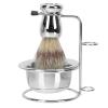 Beaupretty 1set Men's Beard Brush Set Bubble Bowl and Metal Stand Grooming Kit for Shaving Experience Includes Shaving Brush and Care Tools view 4