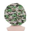 Babrukda Women Satin Bonnet, Men Double Layer Sleep Cap Camo Print Stylish Sleeping Beanie Hat Elastic Band for Haircare, Curly Natural Long Hair Cap view 1