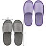 Frcctre 16 Pairs Disposable Slippers, Cotton Linen Open Toe Spa Slippers for Women and Men, Breathable Non-Slip Disposable Slipper for Travel Guests Hotel Home, Gray and Purple view 2
