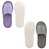 Frcctre 16 Pairs Disposable Slippers, Cotton Linen Open Toe Spa Slippers for Women and Men, Breathable Non-Slip Disposable Slipper for Travel Guests Hotel Home, Gray and Purple view 4