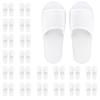 Frcctre 20 Pairs Disposable Slippers, Open Toe Comfortable Cotton Spa Slippers, Bulk Unisex Non-Slip Disposable Guests Slipper for Home Hotel Travel Train Wedding Use, White view 1