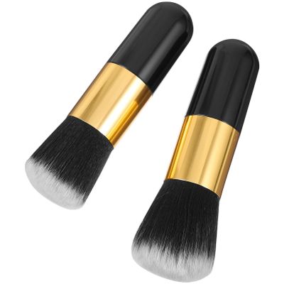 Uonlytech 2pcs Fluffy Makeup Brush for Loose Foundation Professional Synthetic Hair Tool for Women Achieve Natural Blended Look Versatile Cosmetics Applicator