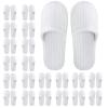 Frcctre 20 Pairs White Disposable Slippers, Closed Toe Soft Coral Fleece SPA Slippers for Women and Men, Comfortable Non-Slip Disposable Slipper for Travel Guests Hotel Home Salon view 1