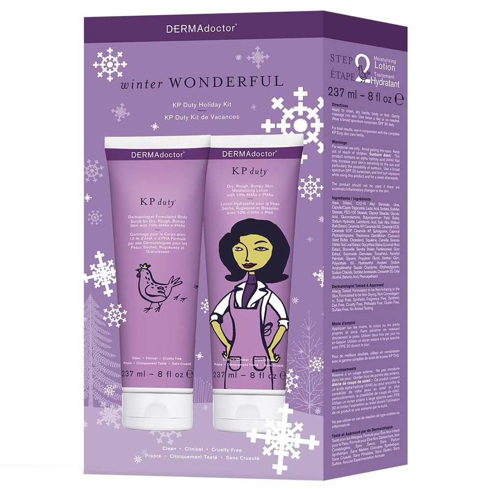 DERMAdoctor KP Bump Eraser Body Scrub and Lotion Kit Dermatologist Formulated Exfoliant | Keratosis Pilaris Treatment For Dry And Bumby Skin 10% AHAs + PHAs