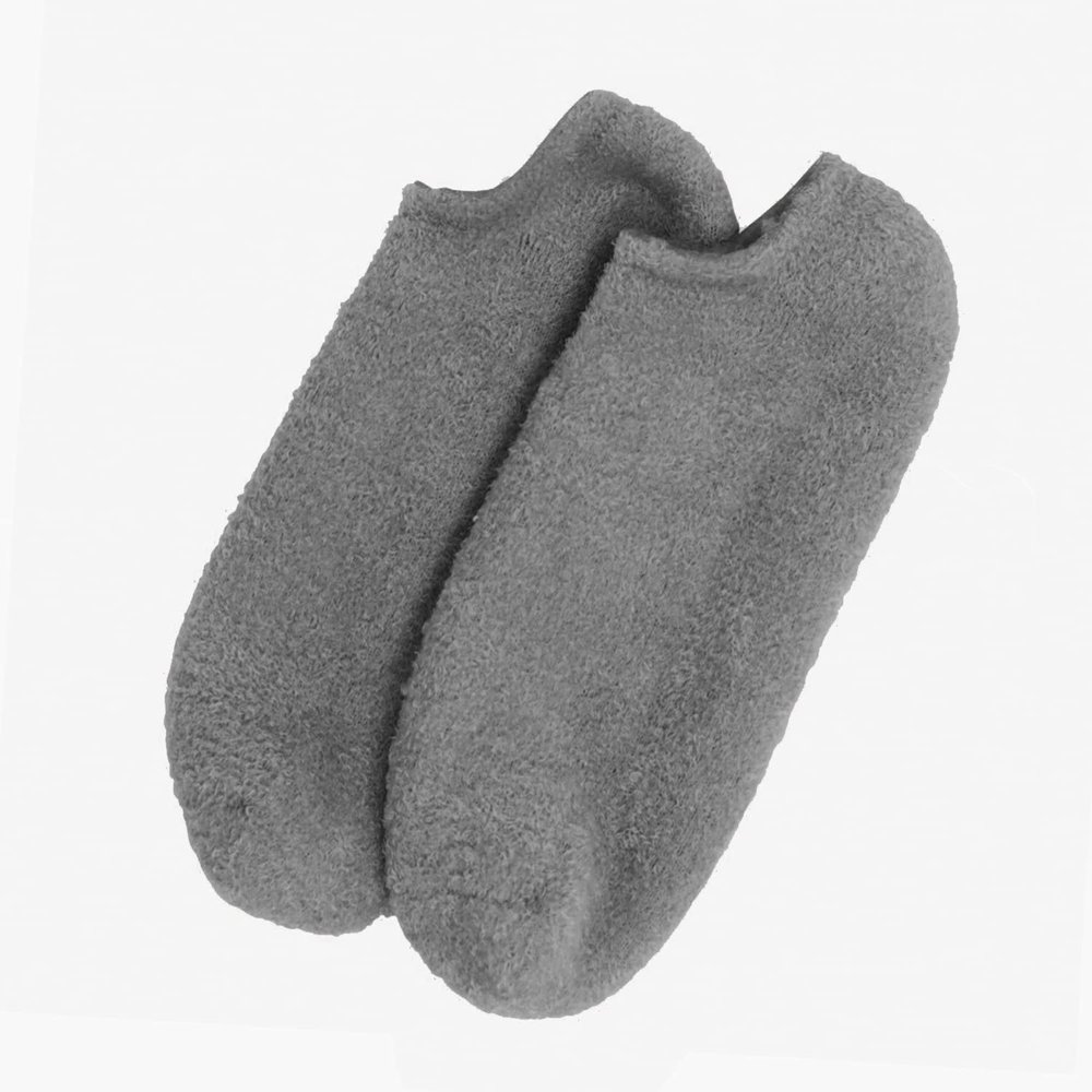 Barefoot Scientist Sleep On It Overnight Moisturizing Gel Socks, Low Profile Ankle Socks, Nourish Your Feet, Grey, L