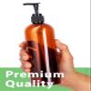 JUVITUS 16 oz / 500 ml Amber Slim PET Plastic Bottles (BPA Free) with Black Lotion (Lock Down) Pump (6 Pack) view 3