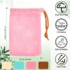 8 Pieces Bar Soap Pouch Mesh Soap Saver Pouch Holder Exfoliating Net Loofah Bags for Shower Mesh Bubble Foam Net Bath Pocket for Women Men Girls (Lake Green, Pink, Beige, Brown) view 2
