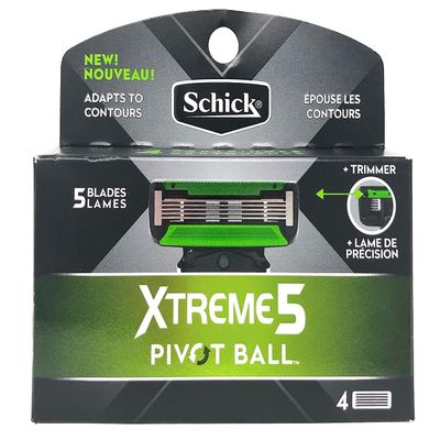 6 Pack of Premium Quality Xtreme 5 PivotBall Men's Razor Refills, 6 Boxes of 4 Replacements for 24 Total