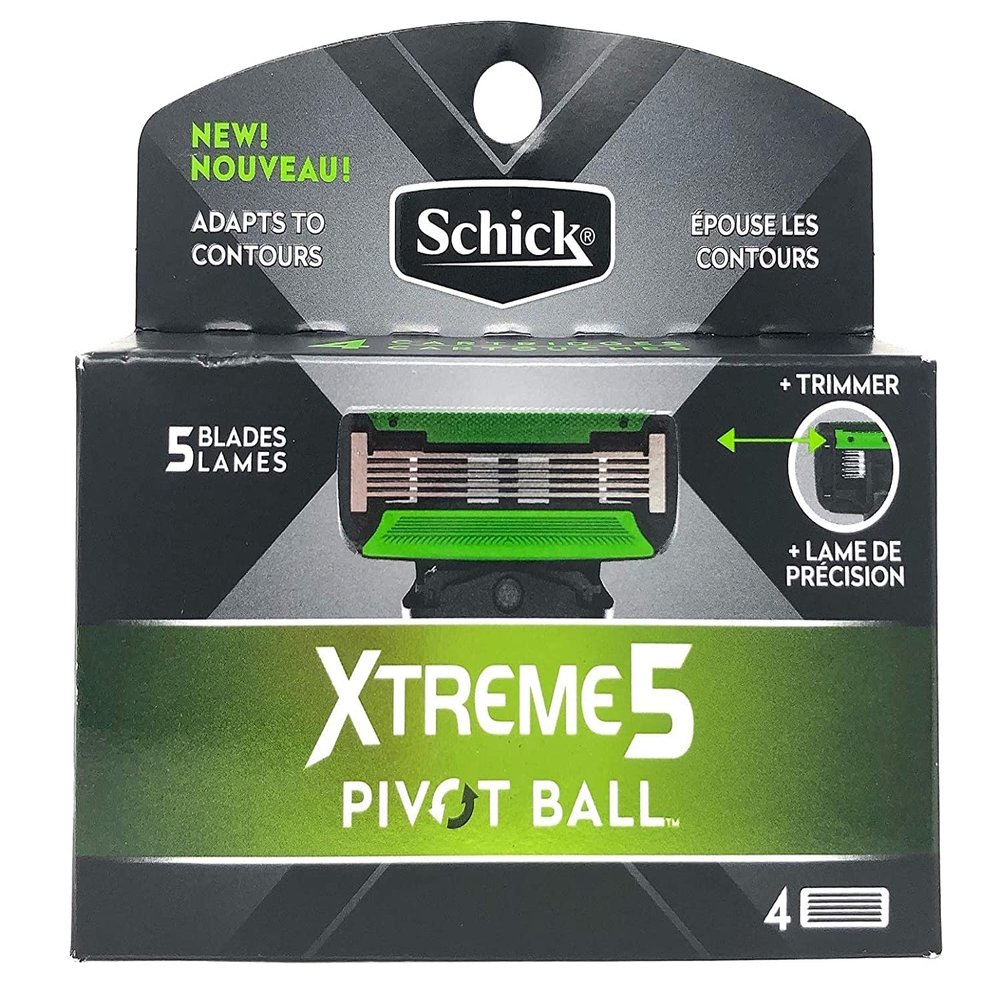 6 Pack of Premium Quality Xtreme 5 PivotBall Men's Razor Refills, 6 Boxes of 4 Replacements for 24 Total