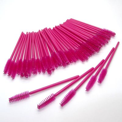 200 PCS Disposable Eyelash Mascara Brushes Makeup Brush Wands Applicator Makeup Kits (Dark Pink)
