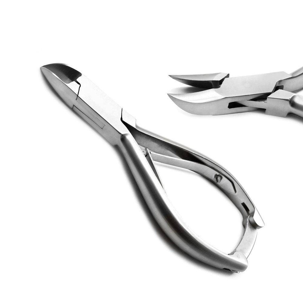 MEDSPO Professional Ingrown Toe Nail Cutters Clippers Pliers | Side Cutters Straight Curved | Beauty Gauges | Cuticle Pushers Skin Knife (Side Cutters Plain Handle Curved)