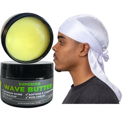Veeta Superior Wave Butter Superior Ghost White Silky Durag Bundle