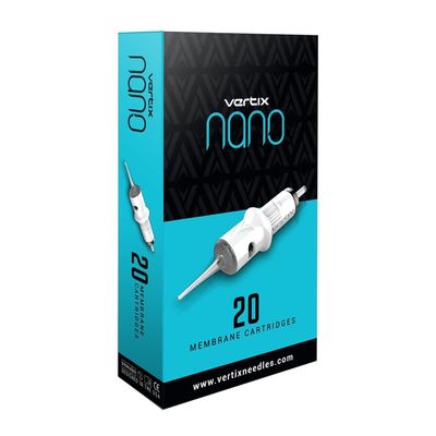 Vertix - Nano Membrane Cartridge Tattoo Needles - 1 Liner - 0.20mm Acupuncture Taper - Maximize Ink Flow & Saturation - For Permanent Cosmetic Application Tattooing & Microblading (20 Count)
