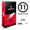 Vertix - 11 Magnum - Pack of 20 Membrane Tattoo Machine Cartridges - Transparent Detachable Tip, Minimize Tattoo Pen Machine Vibration view 2