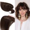 SEGO 100% Real Human Hair Toppers, with Air Bangs, Silk Base 150% Density, Clip in Topper, 2.75.1 HairPieces for Women, with Thinning/Hair Loss Cover Gray view 1