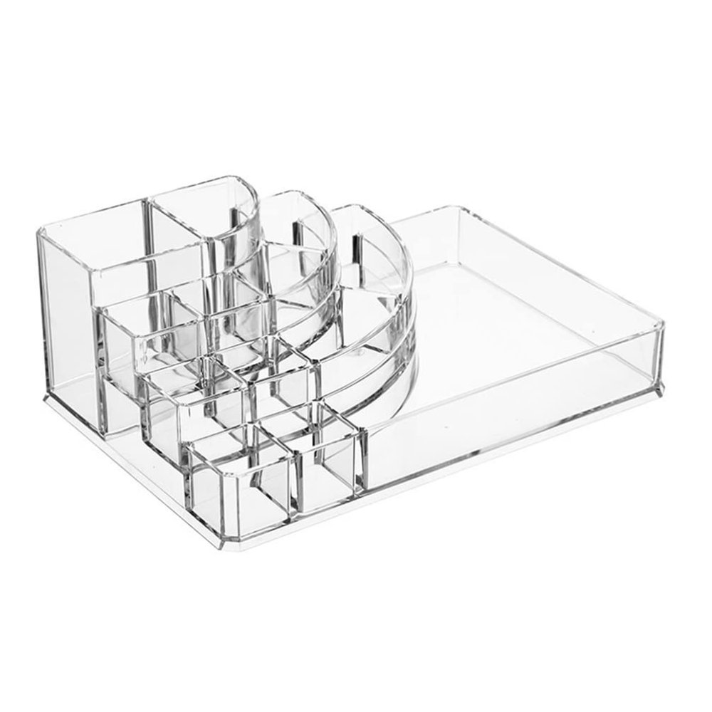 VOSAREA 1pc Transparent Acrylic Makeup Organizer for Cosmetics Desktop Finishing Box Versatile Storage for Jewelry Skincare and Items Lightweight Design for Easy Use