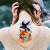 WIRESTER Temporary Tattoo Stickers for Adults Men Women, Fake Tattoos on Face Hand Neck Wrist Party Favor Body Art, Tattoo Sheet 6 x 7.87 inch - Fox Crow Butterflies view 3